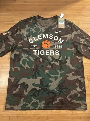 Camisa manga larga camuflada apreciación militar emitida por el equipo Clemson Nike talla XL nueva con etiquetas Foto 1 de 4
