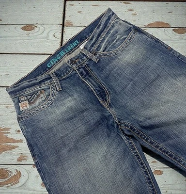 Jeans Cinch GRANT 34 x 36 pierna recta logotipo dorado cosido grueso vaquero occidental Foto 1 de 4