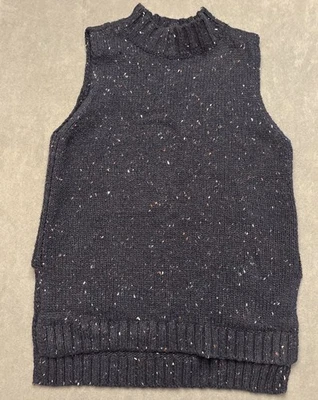 Chaleco Suéter Cuello Simulado Mezcla Lana Azul Abercrombie And Fitch Damas Mediano Foto 1 de 4