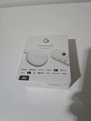 NEW Google Chromecast with Google TV 4K UHD Media Streamer - Snow - NEW SEALED - Image 1 of 4