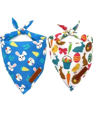 Paquete de 2 pañuelos reversibles para perro de Pascua Realeaf para unisex - grandes Foto 1 de 2