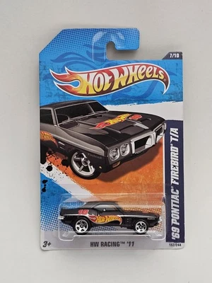 Hot Wheels '69 Pontiac Firebird T/A Black 2011 HW Racing #7/10 - Image 1 of 4