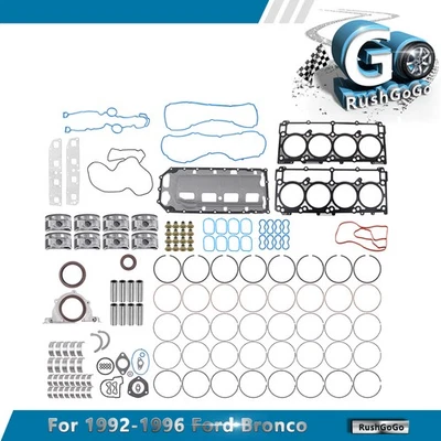 适用于克莱斯勒 Aspen 道奇 Durango Ram 5.7L 2003-08 全垫圈套装轴承戒指 — 第 1/4 张图片