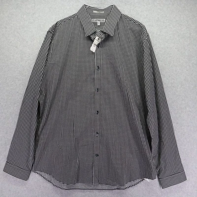 Express Shirt Mens XL 17-17.5 Fitted Casual Button Up Polka Dot Long Sleeve NWT - Image 1 of 4