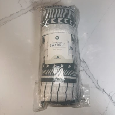 Nuevo Little Unicorn Santa Fe Azul + Blanco Algodón Orgánico Muselina Envoltura 47x47 Foto 1 de 4