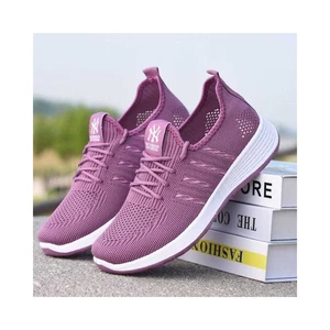 Slip-On Sneaker Mesh Top für Damen lila weiß lässt Füße atmen - Bild 1 von 14