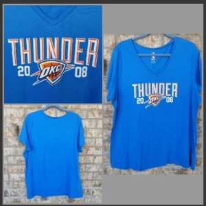 OKC Thunder BLUE Oklahoma City (Women XXL / 2X) T-Shirt V-Neck NBA - Picture 1 of 7