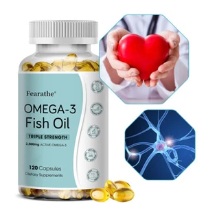 Cápsulas de aceite de pescado Omega-3.Corazón, nervio, articulación, cerebro, ojos y apoyo inmunológico - Imagen 1 de 13
