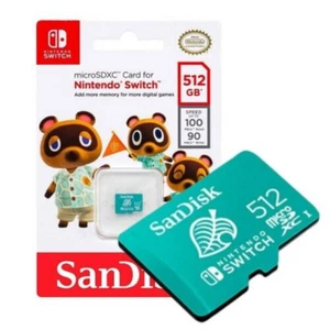 NINTENDO SWITCH SanDisk MicroSDXC 512GB MEMORIA MICROSD NINTENDO ANIMAL CROSSING - Foto 1 di 1