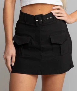 Damen Frauen hohe Taille Gürtel Cargo Taschen Skort Sommer Party Shorts Rock - Bild 1 von 7