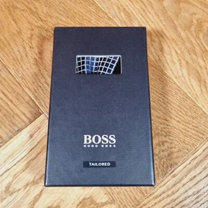 Hugo Boss Blue Silk BOW TIE Checked Silver - Picture 1 of 11
