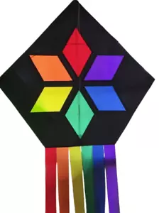 Rainbow Star Kite by Big Wind Kite Factory Maunaloa Molokai Hawaii Multicolor - Picture 1 of 11