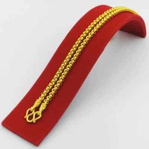 Necklace Chain 24" GP Gold Micron Plated 24k Weight 3 Baht Thai Amulet - Picture 1 of 3