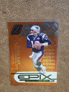 2005 Donruss Zenith 3rd Down Epix #E-24 Tom Brady Orange 247/400 Patriots - Picture 1 of 2
