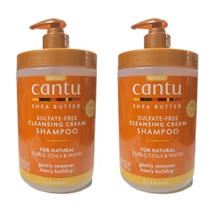 2x Cantu Shea Butter Natural Hair Sulfate Free Cleansing Cream Shampoo 25oz - Picture 1 of 3