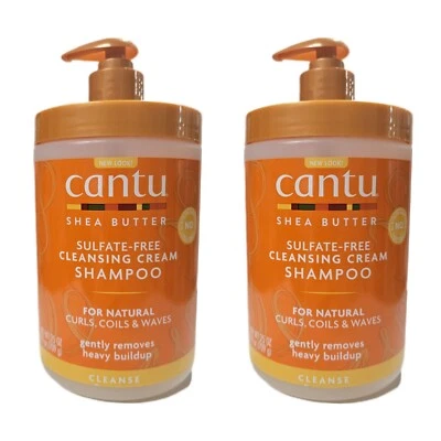 2x Cantu Shea Butter Natural Hair Sulfate Free Cleansing Cream Shampoo 25oz - Image 1 of 3