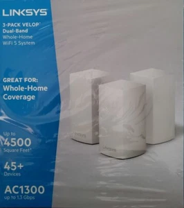 Linksys WHW0103 AC-1300 Dual-Band Wi-Fi System Whole Home Coverage Brand New! - Afbeelding 1 van 4