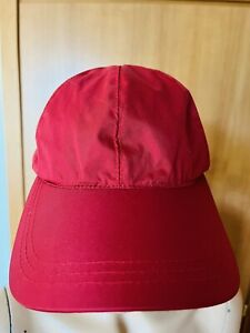 Vintage Prada Baseball Red Cap Nylon Hat Cap Adjustable Original Sz L