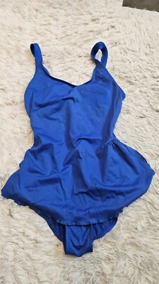 Traje de baño Classics by Jantzen para mujer azul cuello redondo manga espagueti top talla 12 Foto 1 de 4