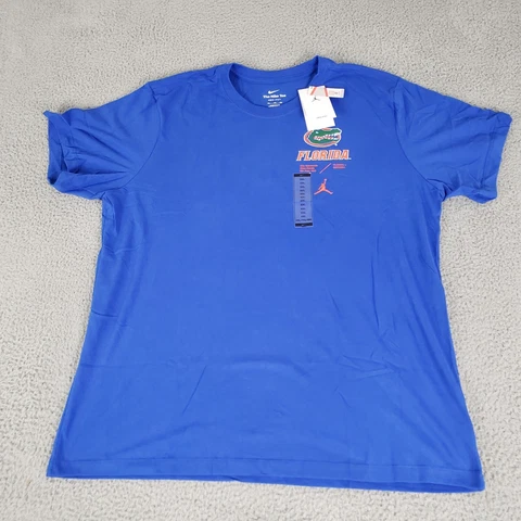 Florida Gators Shirt Mens 2XL Blue New Nike Logo Football SS Casual Jordan Cover