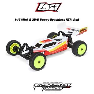 Losi 1/16 Mini-B 2WD Buggy Brushless RTR, Red LOS01024T1