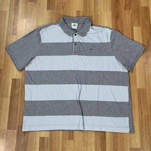 Lacoste Polo Shirt Mens 4XL Size 9 Gray Colorblock Green Crocodile Casual Golf - Picture 1 of 8