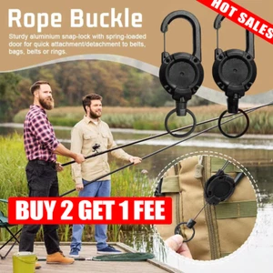 Schwerlast einziehbar Karabiner Auto Schlüsselanhänger Abzeichen Halter Drahtseil Schlüsselanhänger - Bild 1 von 15