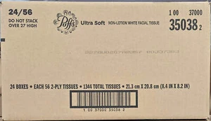 Puffs Ultra Soft Facial Tissues Case 24 Cube Box of 56 2-Ply PGC35038 - Picture 1 of 4