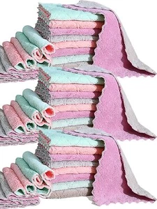36 Pack Cleaning Cloth Kitchen Cloth, Dish Towels Super Absorbent Multi Color - Picture 1 of 2