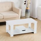 2 Tiers Wood Coffee Table Side End Table Tv Stand Unit With Shelf/Drawer Storage