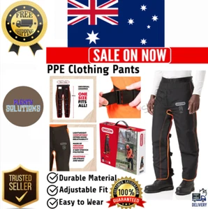Chaps with Protective Chainsaw Apron Adjustable Chainsaw Chaps One Size Fits All - Picture 1 of 9