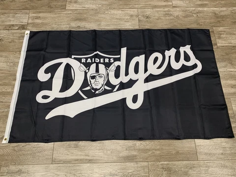 Las Vegas Oakland Raiders X Los Angeles Dodgers Flag - 3x5 ft Champions MLB NFL Cover