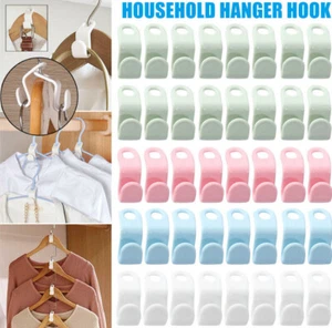 Clothes Hanger Connector Hooks Hanger Connector Hooks Space Saving Organizer US - Picture 1 of 16