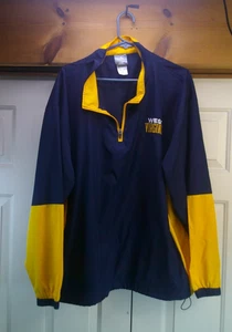 KA West Virginia Mountaineers Blue/gold Windbreaker Pullover size 2XL - Picture 1 of 3