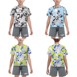 Kids Boys Set Top Outfit Activewear Suit With Shorts Round Neck Quick-Drying - Picture 1 of 39