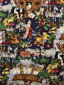 Little NOAH’s Ark 1995 Nicole De Leon Cotton Fabric ~ ALEXANDER HENRY 74” x 44” - Picture 1 of 4