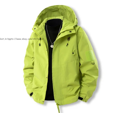 Nuevo Mujeres Hombres Exterior Chaqueta Impermeable Abrigo Capucha Chaquetas para Senderismo Viaje Foto 1 de 4