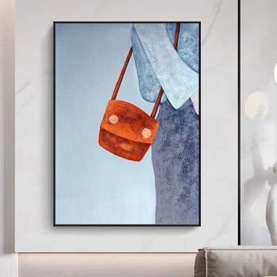 Modern Abstract Hand Painted Fashion Women Girls Shopping Portrait Canvas Painti - image 1 of 4