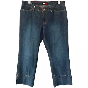 Vintage Tommy Hilfiger Dark Blue Jeans 2001 Y2K Cropped Boyfriend Women’s sz 7 - Picture 1 of 10