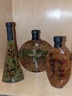 Vintage Vinegar Infused Glass Bottle set DECORATION Lot of 3 SHONFELD'S Kitchen