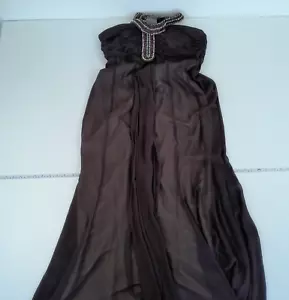 Amanda Wakeley Dress 16 Brown Sleeveless Midi Chocker Evening Elements - Picture 1 of 11