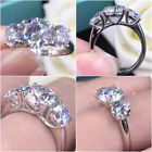 Women Jewelry 925 Silver Filled Ring Round Cubic Zircon Gorgeous Ring Sz 6-10