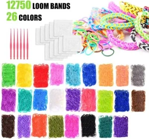 15 Multi Colors Rubber Loom Bands Set Child DIY Toy Kid Make Woven Bracelet Box - Picture 1 of 81