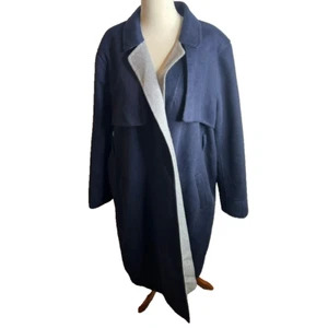 J.Crew $398 Harriet Trench Coat Navy Light Grey Size XS BU070 - Picture 1 of 7
