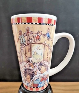 Trisa Coffee Cup Mug White Stoneware 6" x 3.5" Children Sleeping Little Fairies - Picture 1 of 5