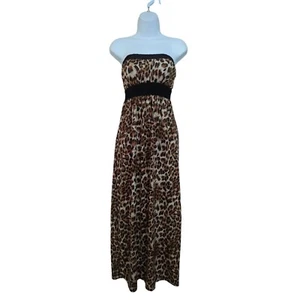 Soulmates Damen Maxikleid Leopard Animal Print Trägerlos Größe M - Bild 1 von 11