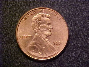 2004-D LINCOLN MEMORIAL CENT - STRUCK THROUGH GREASE -NICE ERROR! -d2021unx - Picture 1 of 2