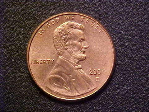2004-D LINCOLN MEMORIAL CENT - STRUCK THROUGH GREASE -NICE ERROR! -d2021unx Cover