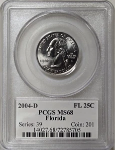 2004-D 25C PCGS MS68 - Clad Florida Quarter - Picture 1 of 2