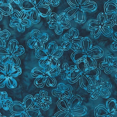 QE8: Dije - Flores Grabadas - 451Q-5 Deep Sea - Batik Foto 1 de 2